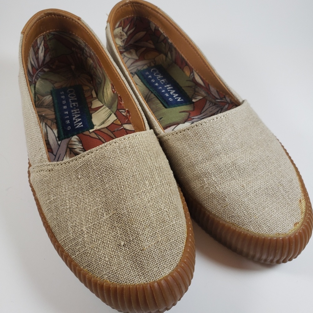 Womens Cole Haan Sporting Canvas Slip On Loafers